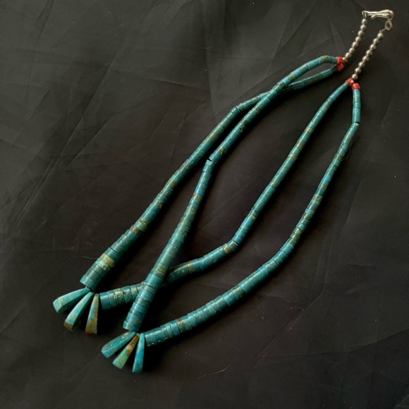 Heishi Turquoise Native American Beaded Necklace Jacla - Picture 3 of 13